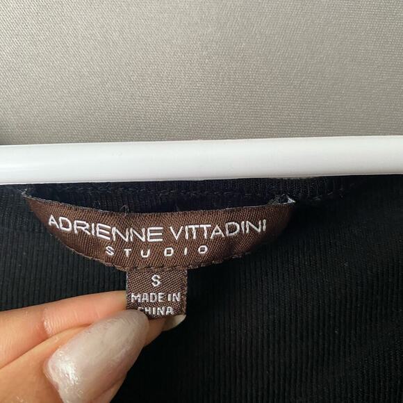 Adrienne Vittadini sz‎ S black ruffle tassel sleeveless tank blouse - Picture 6 of 9